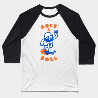 ROCK & ROLL SKULL Baseball T-Shirt